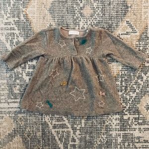 Zara long sleeve wool dress - size 12-18months EUC